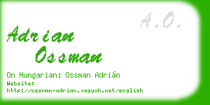 adrian ossman business card